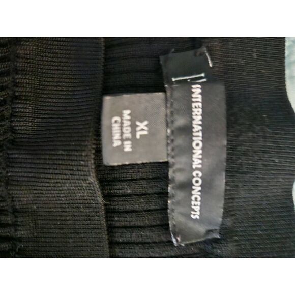 INC International Concepts boat neck black ribbed fitted top. Size XL. - Picture 3 of 4